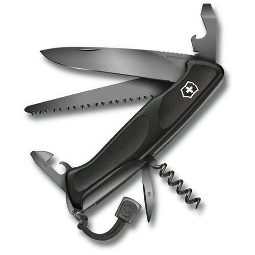Нож перочинный Victorinox RangerGrip Onyx 0.9563.C31P 130мм 12функц. черный подар.коробка