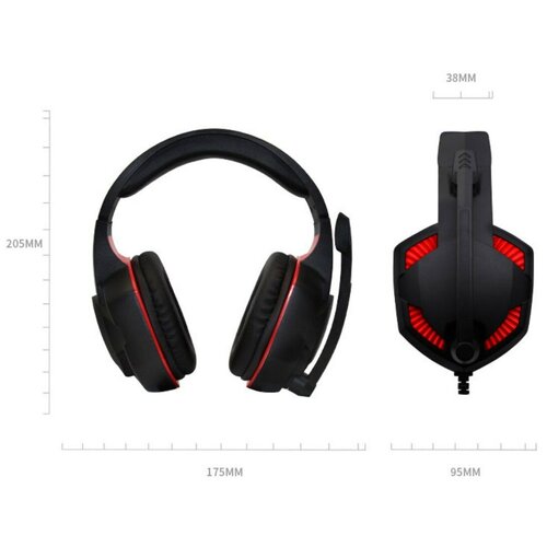 Наушники проводные KOMC G302 GAME головные черно-красный 157500₽