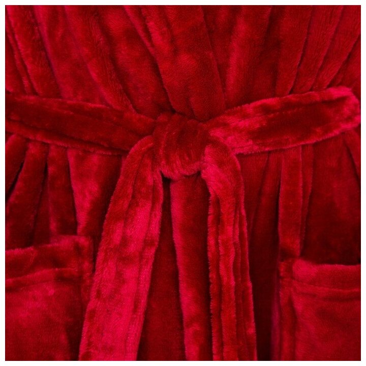 Халат LoveLife "Cozy" цв.бордовый, р-р M, микрофибра, 100% п/э, 250 г/м2 9079451 - фотография № 5