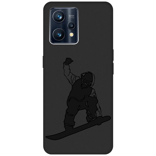 Матовый чехол Snowboarding для Realme 9 Pro+ / Рилми 9 Про+ с 3D эффектом черный матовый чехол true princess для realme 9 pro рилми 9 про с 3d эффектом черный