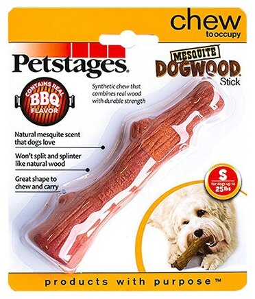 PETSTAGES игрушка для собак MESQUITE DOGWOOD с ароматом барбекю маленькая 16 см (1 шт)