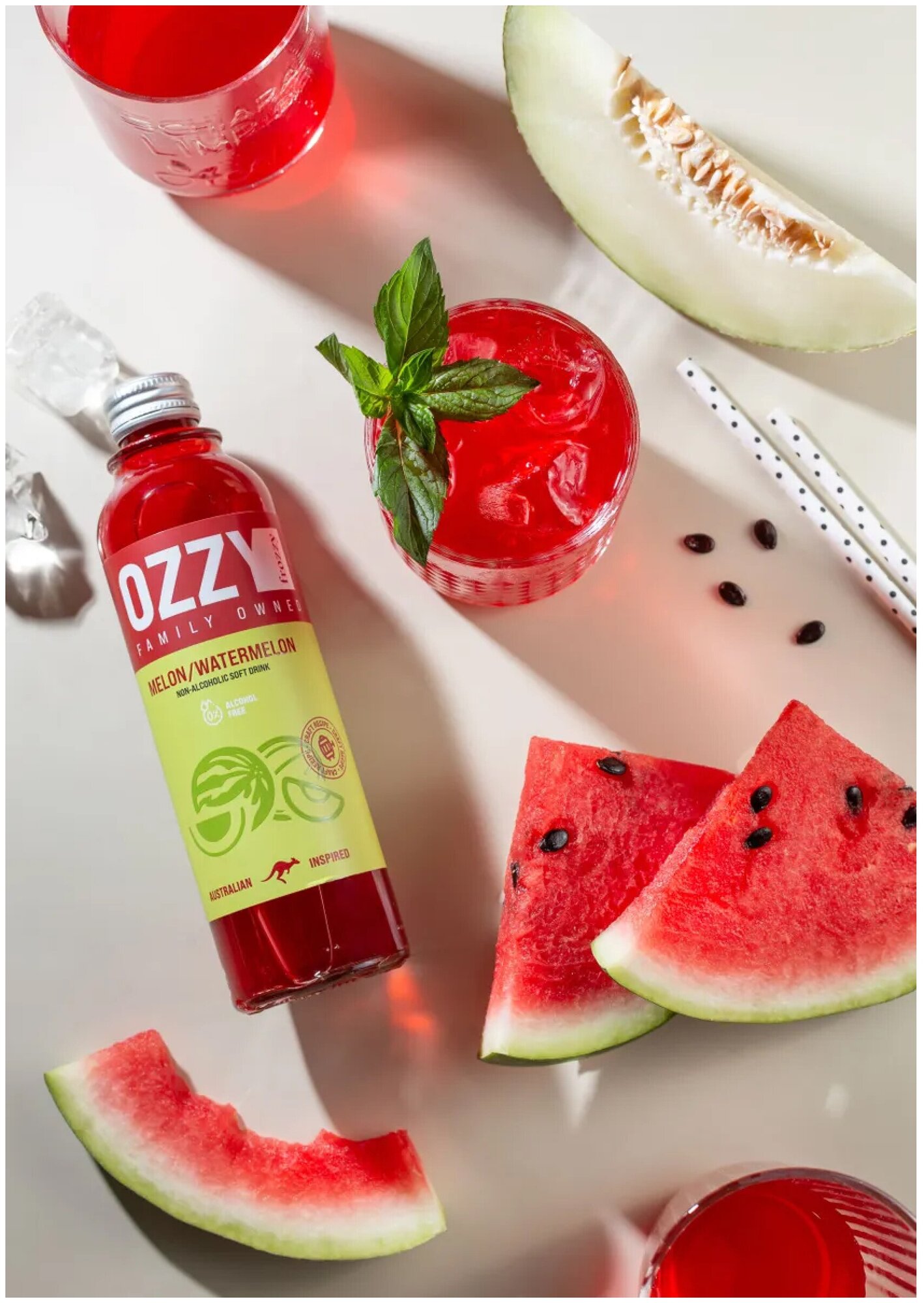 Лимонад OZZY (Оззи), Дыня и Арбуз , из натуральных соков, стеклянная бутылка 0,33 л (330 мл), упаковка 12 штук - фотография № 6