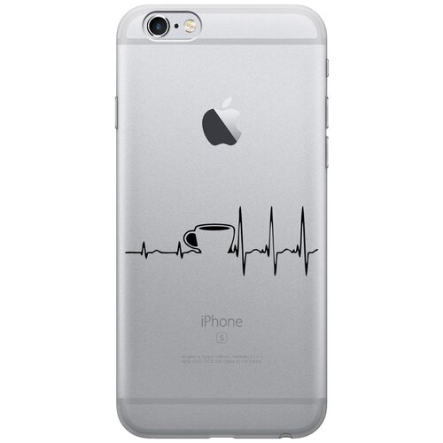 Силиконовый чехол на Apple iPhone 6s / 6 / Эпл Айфон 6 / 6с с рисунком Coffee Cardiogram силиконовый чехол на apple iphone 13 эпл айфон 13 с рисунком coffee cardiogram