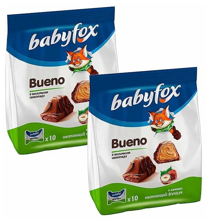 Конфеты "BabyFox", Bueno, 2*100 г KDV - фотография № 1
