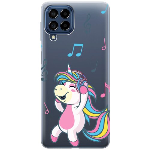 Силиконовый чехол с принтом Musical Unicorn для Samsung Galaxy M53 5G / Самсунг М53 5г силиконовый чехол с принтом coffee cardiogram для samsung galaxy m53 5g самсунг м53 5г