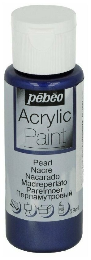 Краски акриловые PEBEO Acrylic Paint декоративная перламутровая 59 мл 097878 синяя ночь