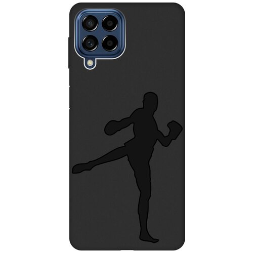 Матовый чехол Kickboxing для Samsung Galaxy M53 5G / Самсунг М53 5г с 3D эффектом черный матовый чехол bts stickers для samsung galaxy m53 5g самсунг м53 5г с 3d эффектом черный