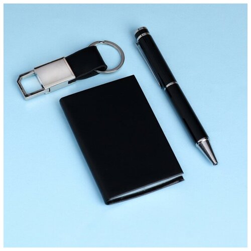 Набор подарочный 3в1 (ручка, брелок, визитница) подарочный набор ежедневник визитница ручка брелок для ключей с карабином цвет красный