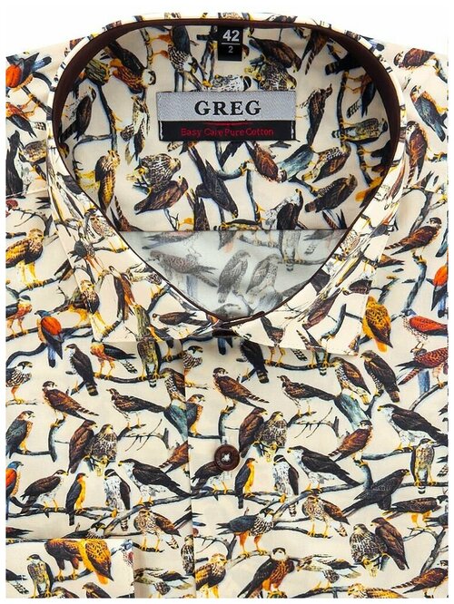 Рубашка GREG, размер 174-184/39, бежевый