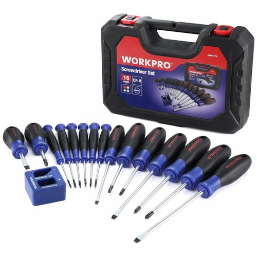 Набор отверток WORKPRO 16-37PC CR-V с магнитными наконечниками домашни