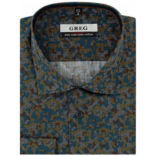 Рубашка GREG, размер 164-172/43, синий рубашка greg размер 164 172 43 серый