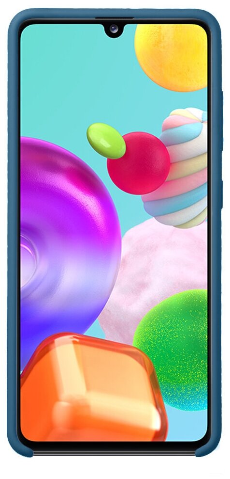 Чехол Liquid Silicone Case для Samsung Galaxy A41 (2020) синий Deppa 87593