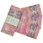 Забавная пачка денег 50 канадских долларов новые, сувенирные деньги для розыгрышей и приколов - изображение