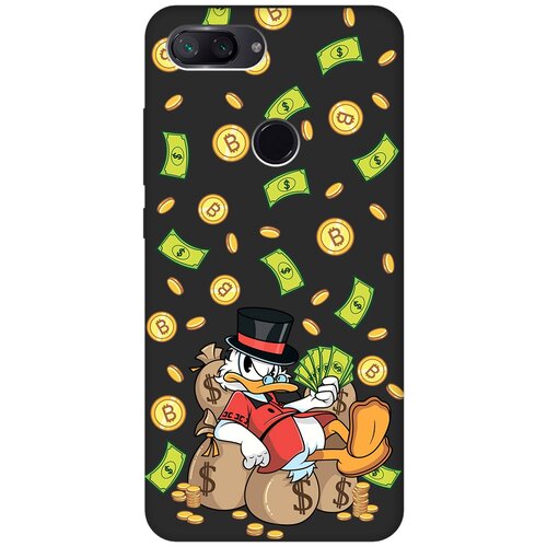 Матовый чехол Rich Scrooge для Xiaomi Mi 8 Lite / Сяоми Ми 8 Лайт с 3D эффектом черный матовый чехол rich scrooge для xiaomi 12 lite сяоми 12 лайт с 3d эффектом черный