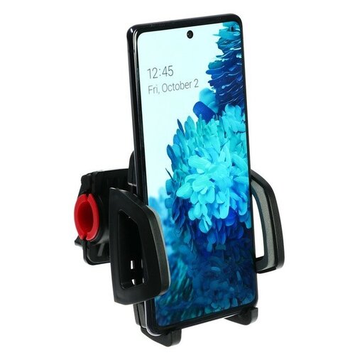 держатель велосипедный без бренда ph 303 для смартфона пластик на руль шарнир цвет чёрный синяя вставка Велосипедный держатель на руль CA14 для смартфона, ширина захвата 50-85 мм, черно-серый