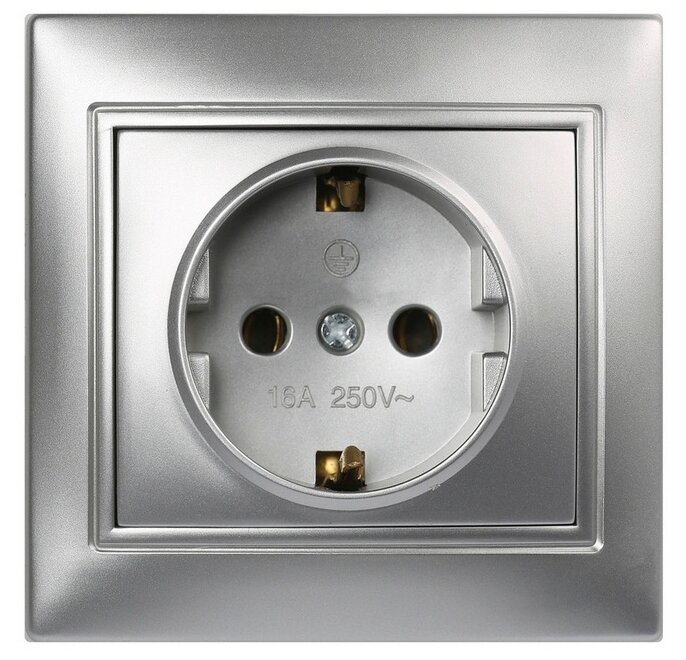 фото Розетка SmartBuy SBE-01s-16-S1-Z-c Венера, 16 А, с заземлением