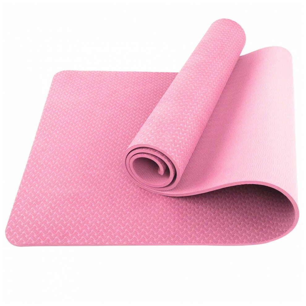 Коврик для йоги E39316 ТПЕ 183х61х0,6 см (розовый)