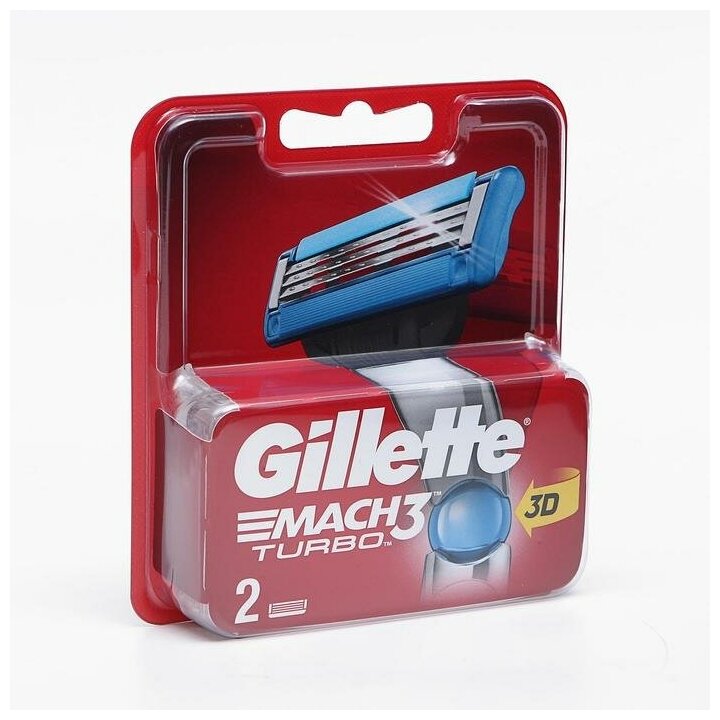 Сменные кассеты Gillette Mach3 Turbo Aloe, 3 лезвия, 2 шт