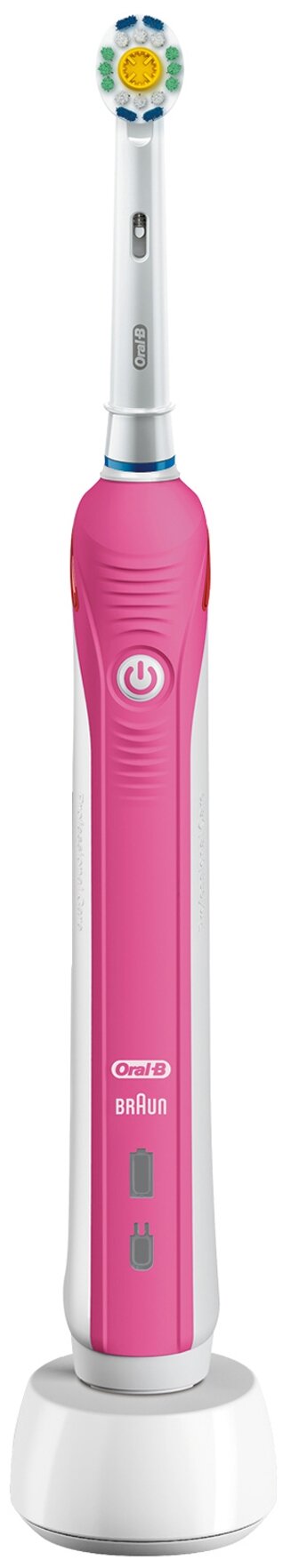 Электрическая зубная щетка Oral-B Pro 500 3D White, pink