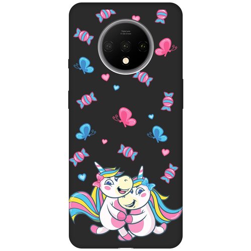 Матовый чехол Unicorns and Candies для OnePlus 7T / ВанПлюс 7Т с 3D эффектом черный матовый чехол rich scrooge для oneplus 7t ванплюс 7т с 3d эффектом черный