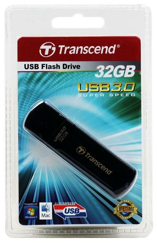 Накопитель USB 3.0 32Гб Transcend JetFlash 700 (TS32GJF700), черный