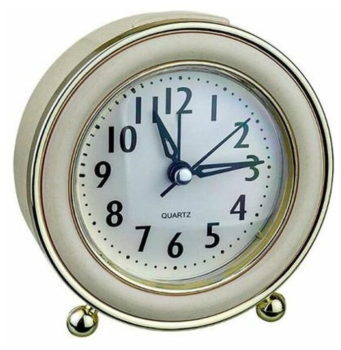 фото Perfeo Колонки Quartz часы-будильник "PF-TC-016", круглые диам. 10,5 см, подсветка, зелёные