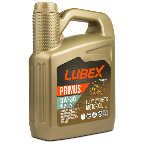 LUBEX Масло Моторное 5w30 Lubex 5л Синтетика Primus Mv-La Api Sn Acea C2/C3