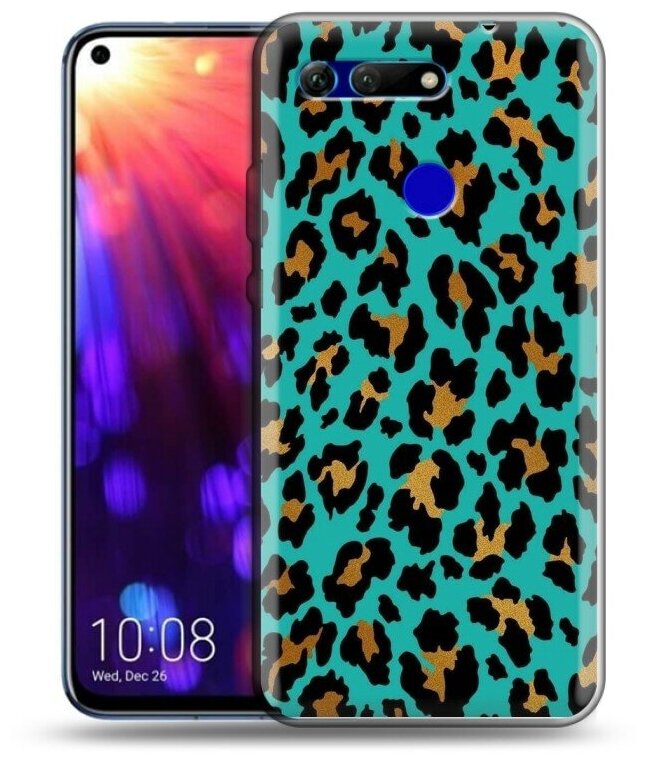 Дизайнерский силиконовый чехол для Хонор Вью 20 / Huawei Honor View 20 Леопард узор