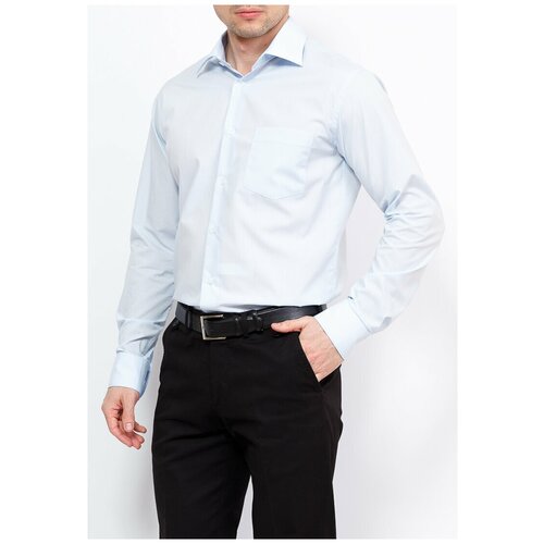 фото Рубашка мужская длинный рукав casino c210/1/064/z, полуприталенный силуэт / regular fit, цвет голубой, рост 174-184, размер ворота 44