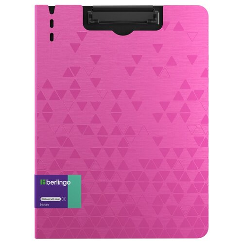 Berlingo Папка-планшет с зажимом Neon A4, пластик, неоновый розовый