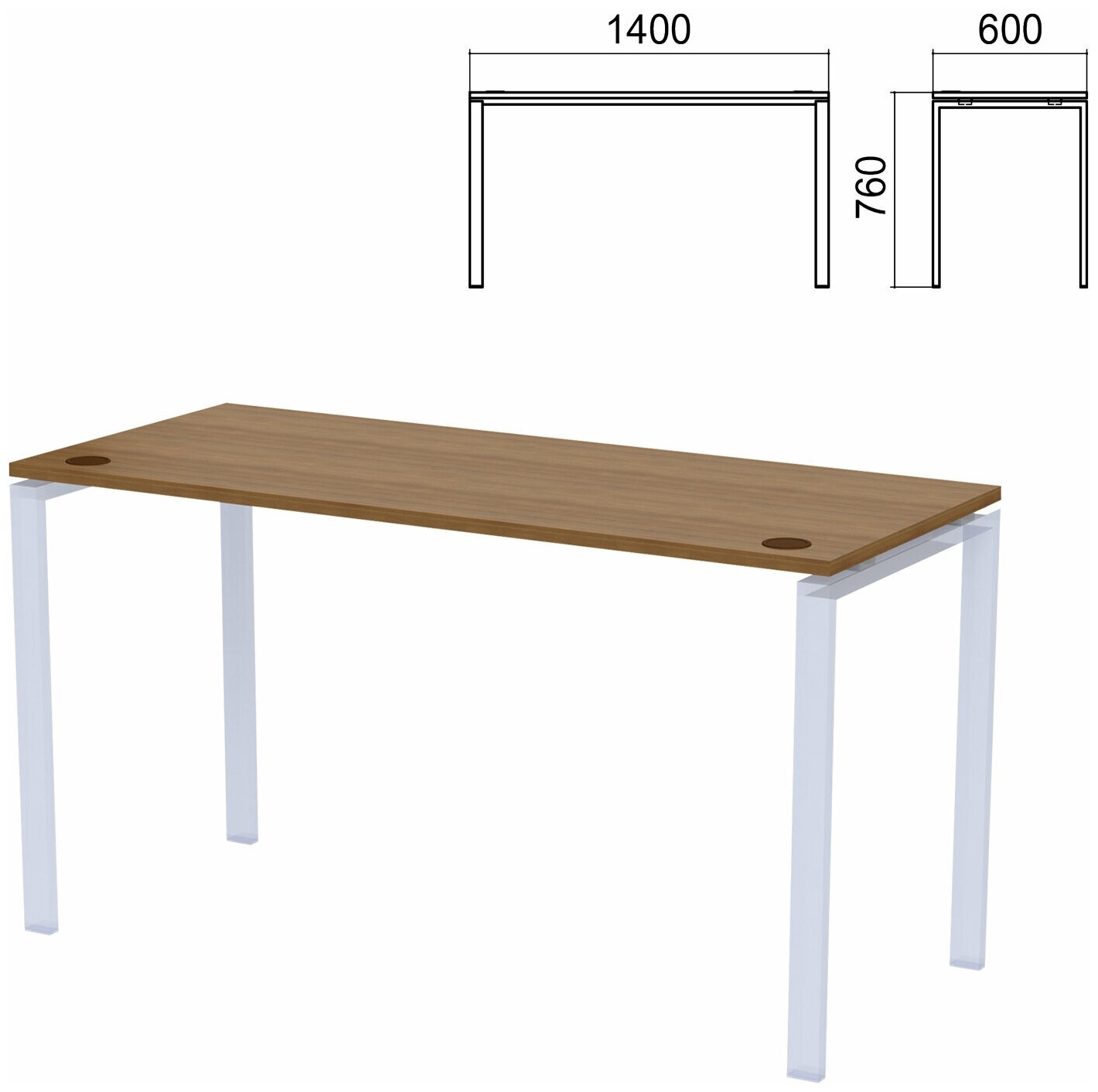 Столешница стола на металлокаркасе "Арго", 1400х600х760 мм, орех - 1 шт.