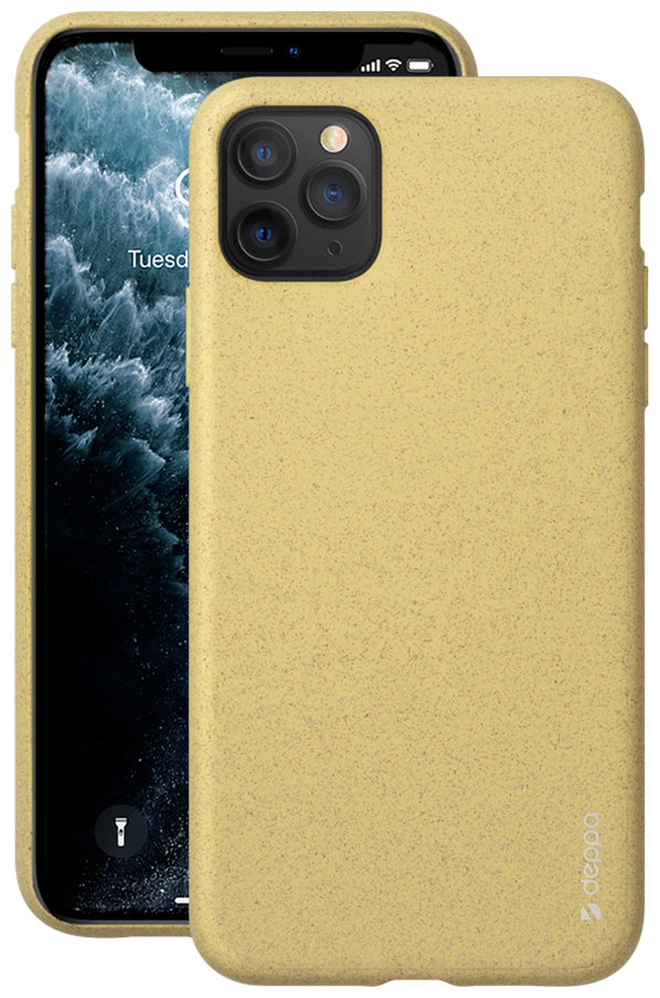 Чехол (клип-кейс) DEPPA Eco Case, для Apple iPhone 11 Pro Max, желтый [87283] - фото №3