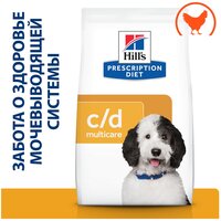 Сухой диетический корм для собак Hill's Prescription Diet c/d Multicare Urinary Care при профилактике мочекаменной болезни (мкб), с курицей, 12кг