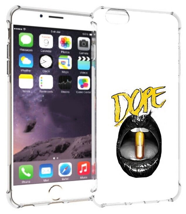 Чехол задняя-панель-накладка-бампер MyPads губы для iPhone 6 plus/ 6S plus 5.5 (Айфон 6/6С+ плюс) противоударный