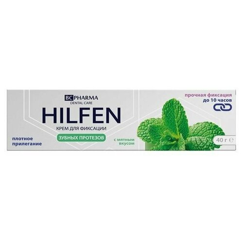 Купить Крем для фиксации зубных протезов со вкусом мяты Hilfen/Хилфен 40г, Anhui Greenland Biotex Co Ltd., Полоскание и уход за полостью рта