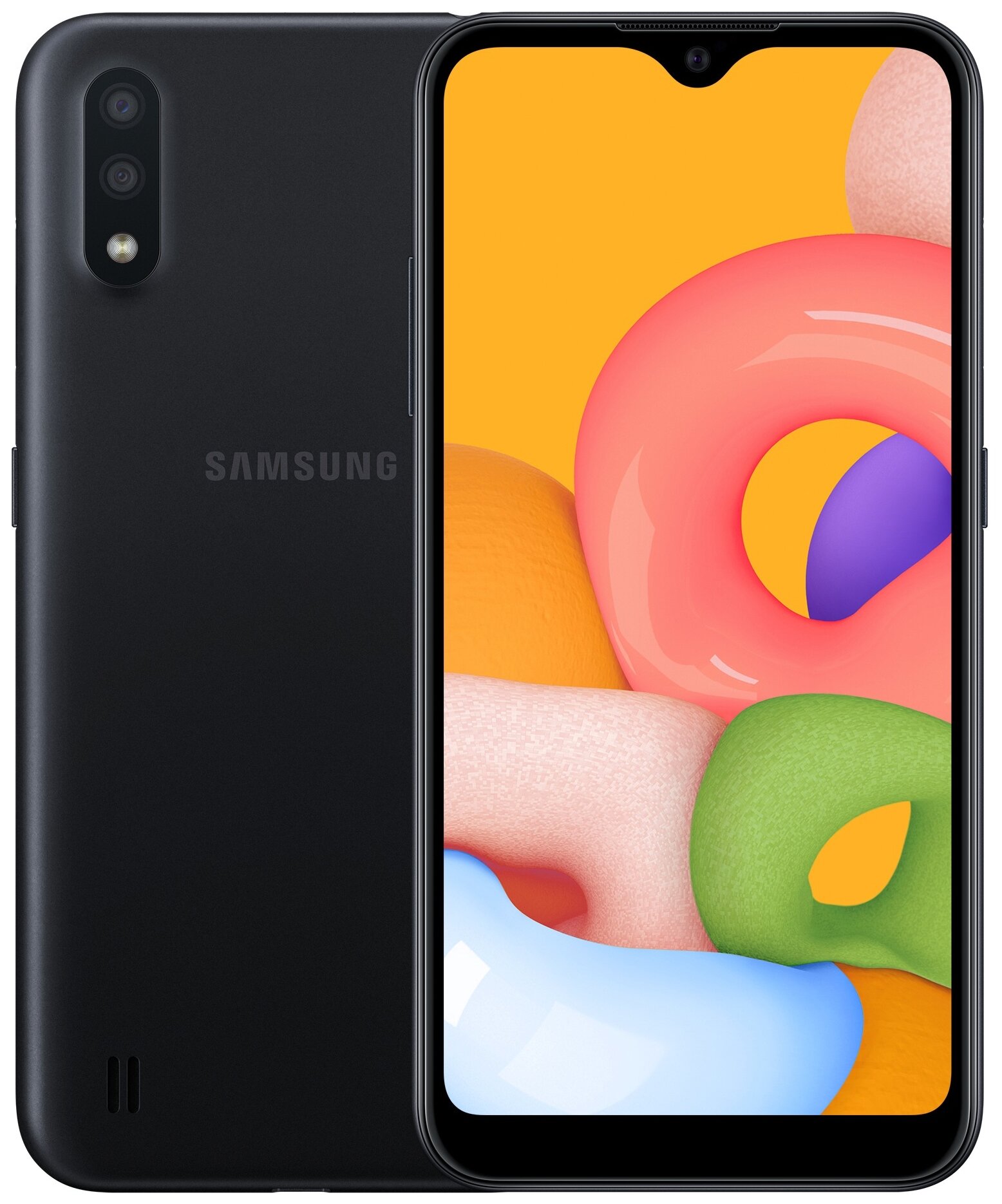 Смартфон Samsung Galaxy A01 2/16 ГБ, Dual nano SIM, черный