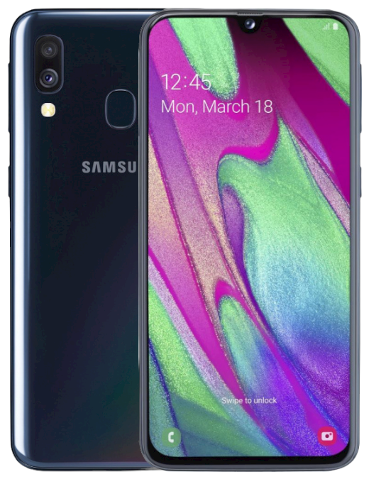 Смартфон Samsung Galaxy A40 4/64 ГБ, Dual nano SIM, черный