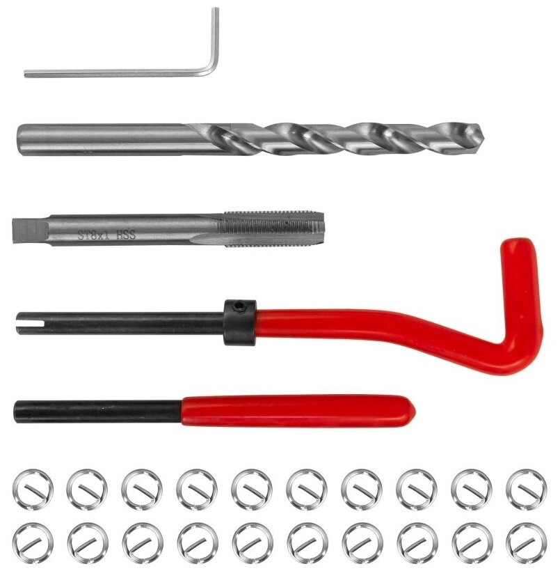 TRIS810 Набор для восстановления резьбы M8x1.0, 25 предметов. Thorvik