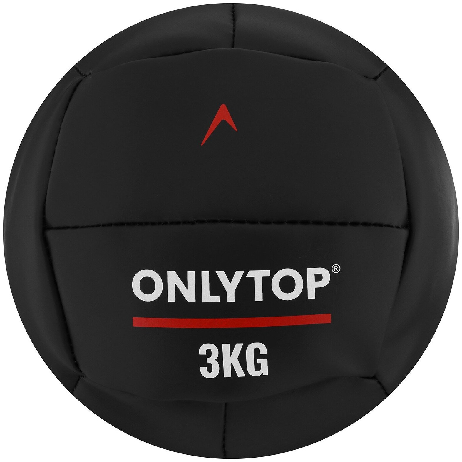 Медицинбол ONLYTOP, диаметр 20 см, вес 3 кг, цвет черный