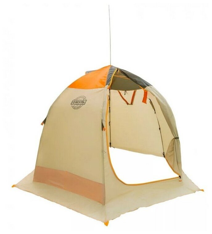 Палатка для зимней рыбалки Митек Омуль-2 (оранжевый/хаки-бежевый)