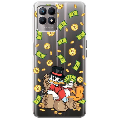 Силиконовый чехол с принтом Rich Scrooge для Realme 8i / Рилми 8 ай матовый чехол rich scrooge для realme 8i рилми 8 ай с 3d эффектом желтый