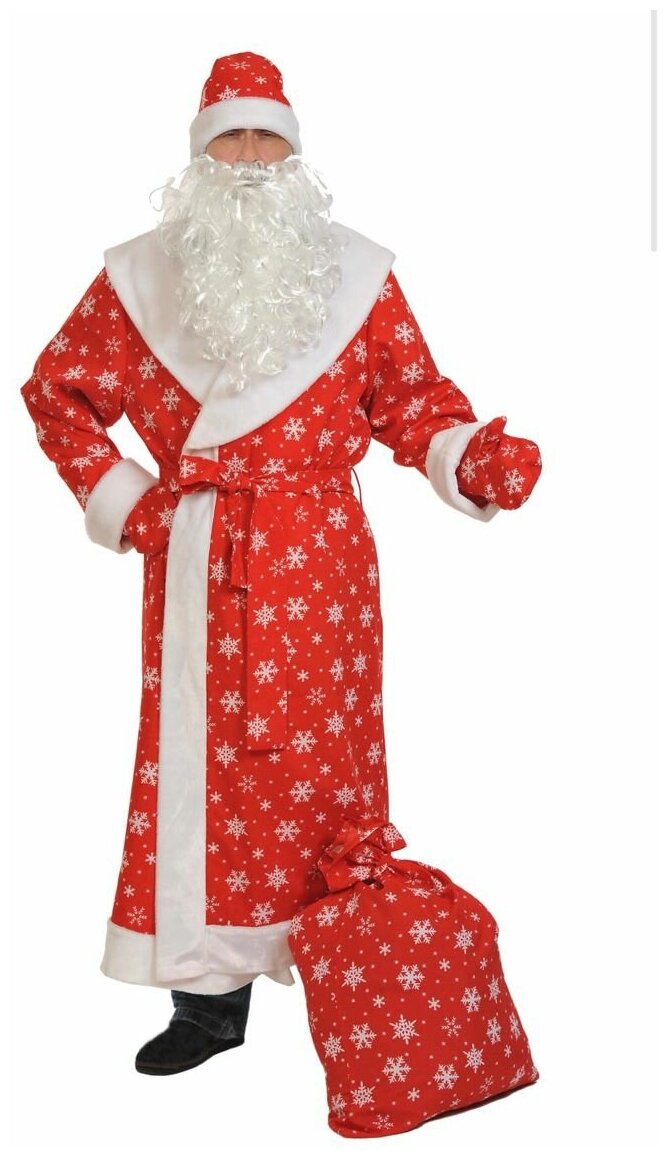 Красный костюм Деда Мороза Снежинка 1