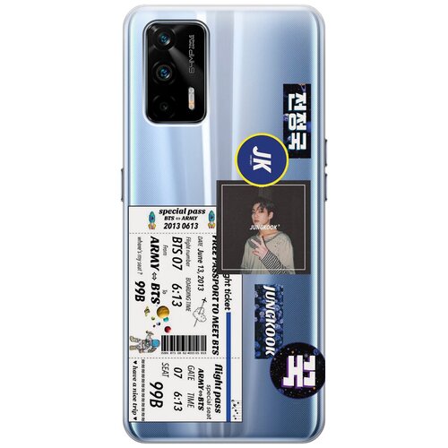 Силиконовый чехол с принтом BTS Stickers для Realme GT / Рилми ГТ силиконовый чехол с принтом rich scrooge для realme gt рилми гт