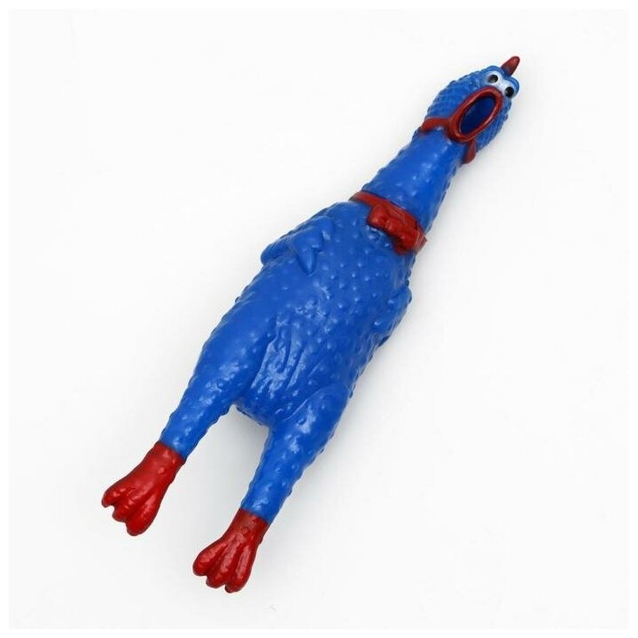 Игрушка для собак Пижон "Задумчивая курица", пищащая, малая, 16,5 см, ярко-синяя