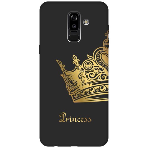 Матовый чехол True Princess для Samsung Galaxy J8 / Самсунг Джей 8 с 3D эффектом черный матовый чехол advocado для samsung galaxy j8 самсунг джей 8 с 3d эффектом черный