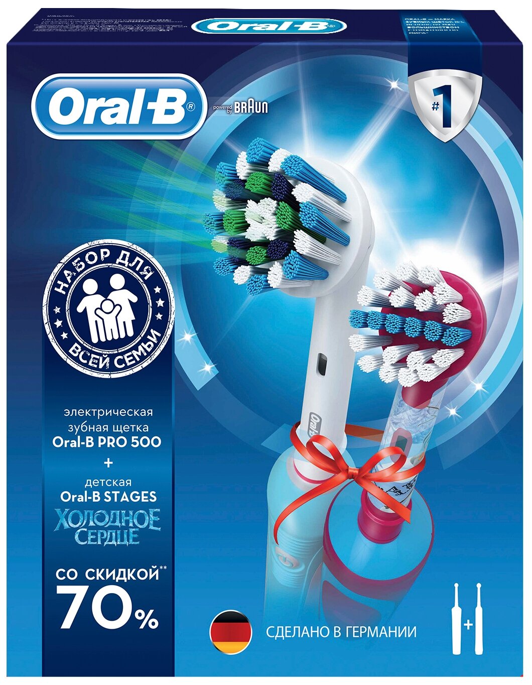 Зубные щетки Braun Oral-B PC500/D16.513.U + Vitality D12.513K Frozen Kids - фотография № 4