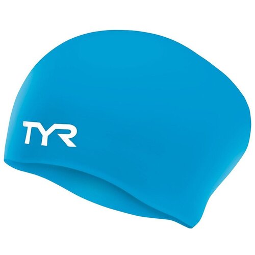 Шапочка для плавания Tyr Long Hair Wrinkle-Free Silicone Cap LCSL, синий