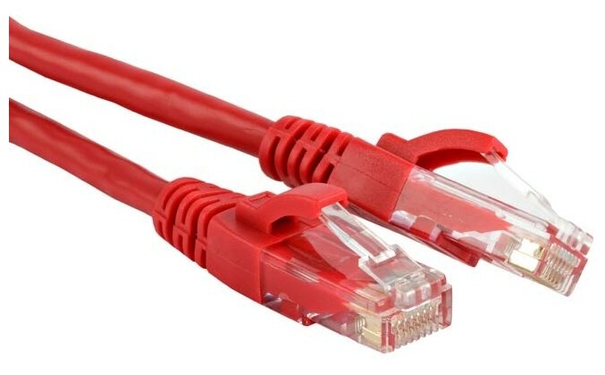 Патч-корд RJ45 - RJ45, 4 пары, UTP, категория 5е, 3 м, красный, LANMASTER LAN-45-45-3.0-RD