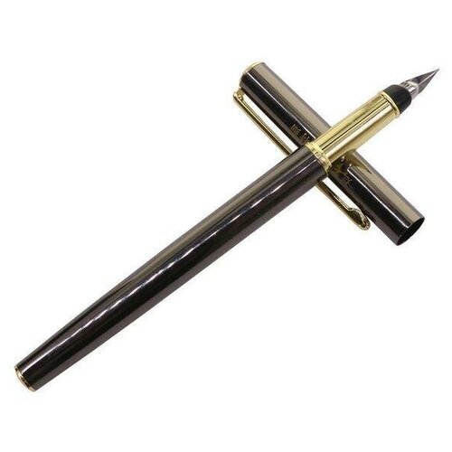 Перьевая ручка 696 в металлическом корпусе. Перо открытое EF (0.38 мм), Китай. Заправка поршнем.