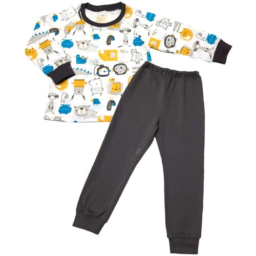 фото Пижама золотой ключик, брюки, джемпер, брюки с манжетами, без карманов, на резинке, размер 110 (28), мультиколор